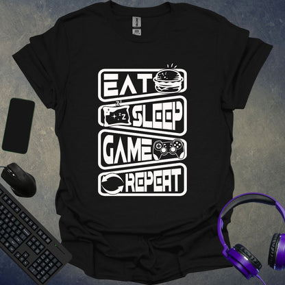 Eat Sleep Game Repeat Icons T-Shirt