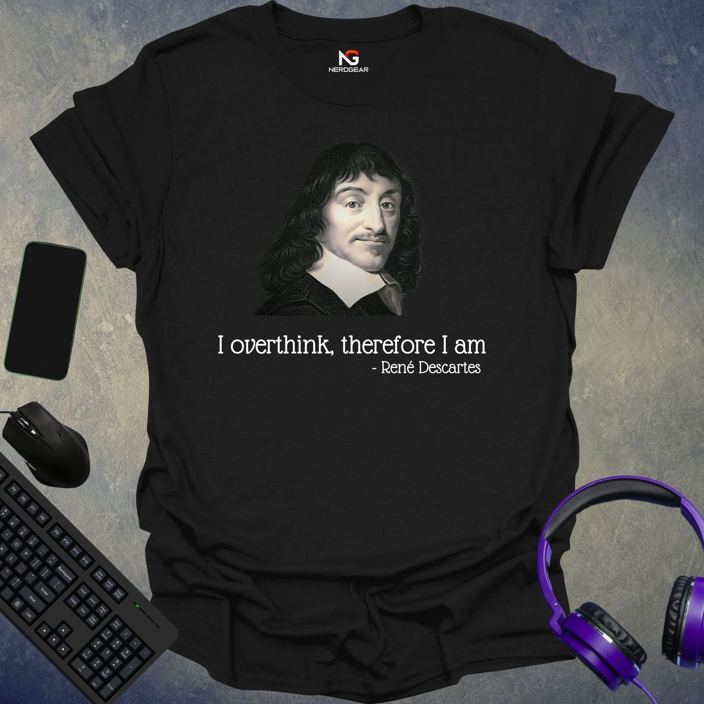 Descartes - I Overthink, Therefore I Am T-Shirt