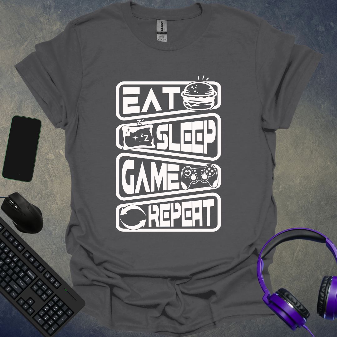 Eat Sleep Game Repeat Icons T-Shirt