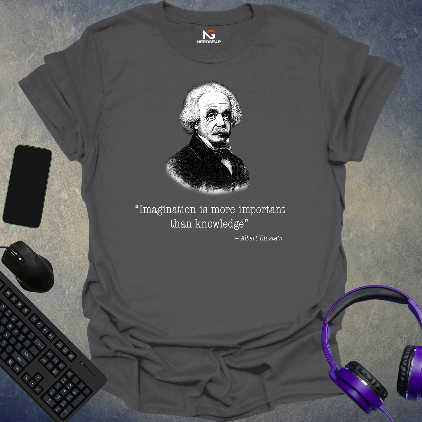 Einstein - Imagination Is More Important Than Knowledge T-Shirt