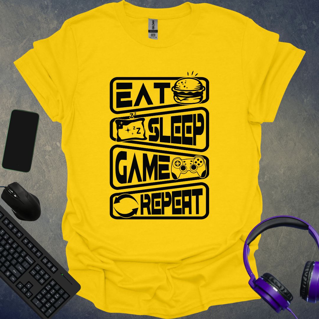 Eat Sleep Game Repeat Icons T-Shirt