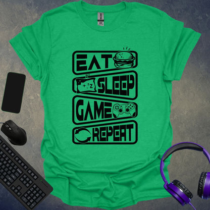 Eat Sleep Game Repeat Icons T-Shirt