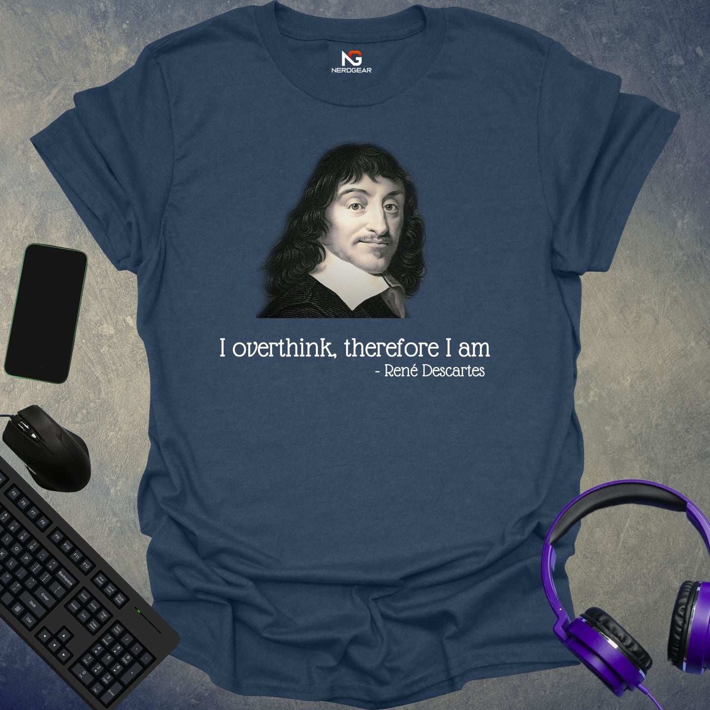 Descartes - I Overthink, Therefore I Am T-Shirt