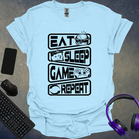 Eat Sleep Game Repeat Icons T-Shirt