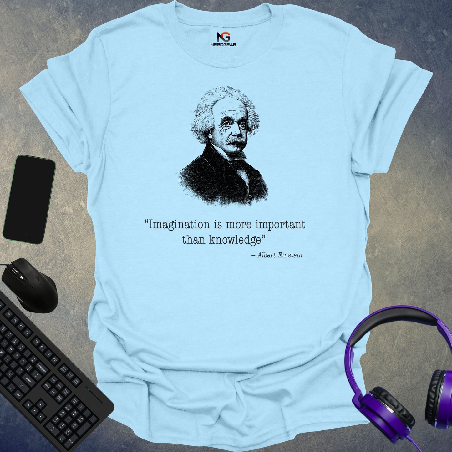 Einstein - Imagination Is More Important Than Knowledge T-Shirt