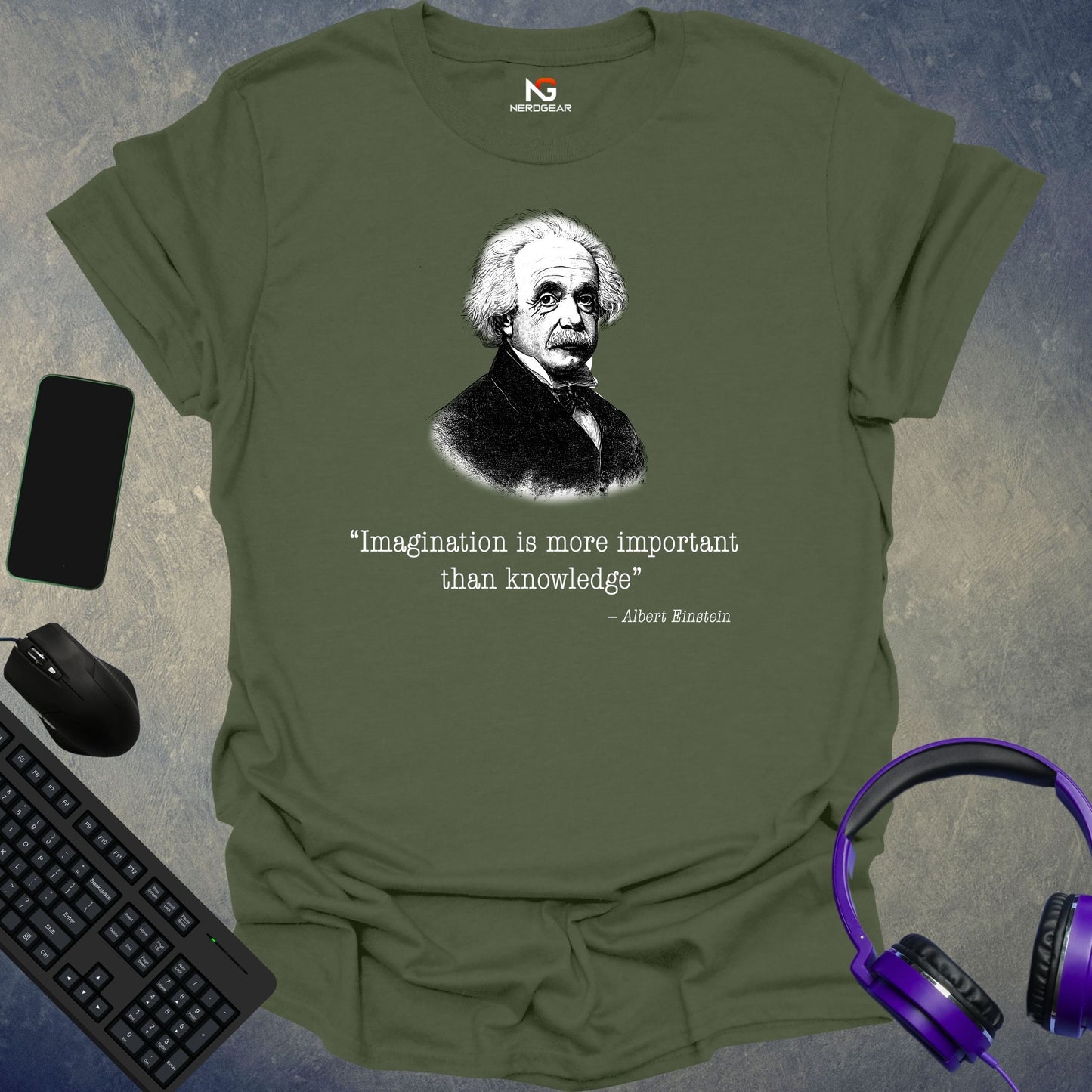 Einstein - Imagination Is More Important Than Knowledge T-Shirt