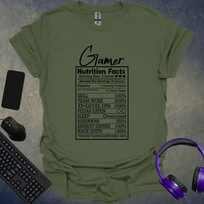 Gamer Nutrition Facts T-Shirt