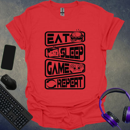 Eat Sleep Game Repeat Icons T-Shirt