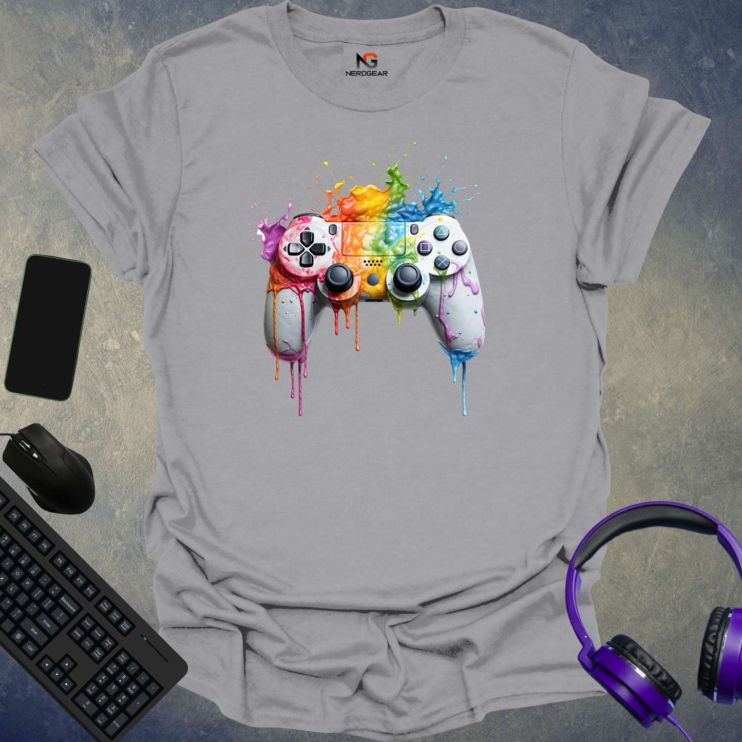 Colorful Splash Controller PS T-Shirt