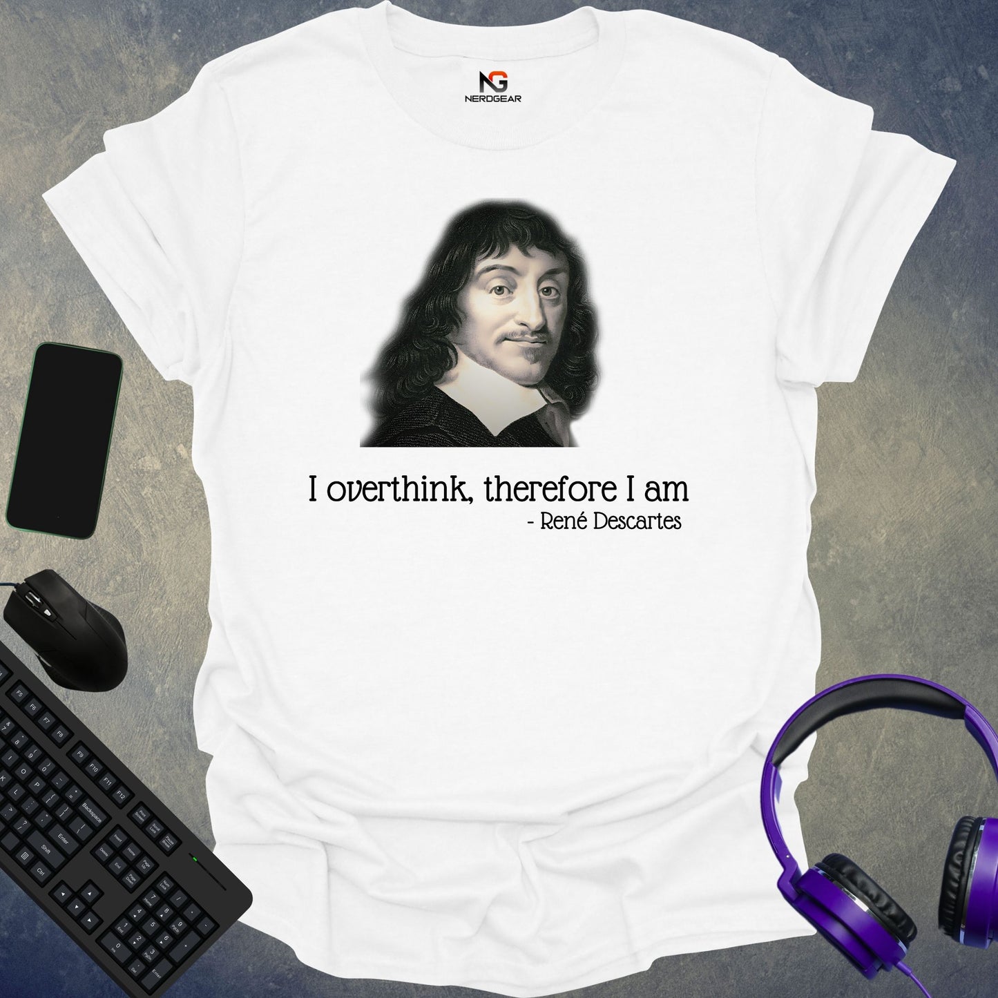 Descartes - I Overthink, Therefore I Am T-Shirt