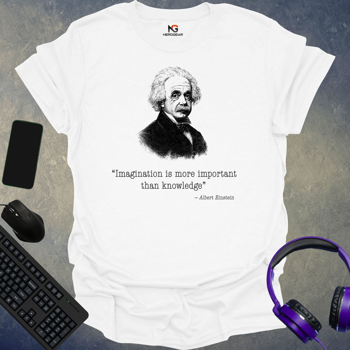 Einstein - Imagination Is More Important Than Knowledge T-Shirt